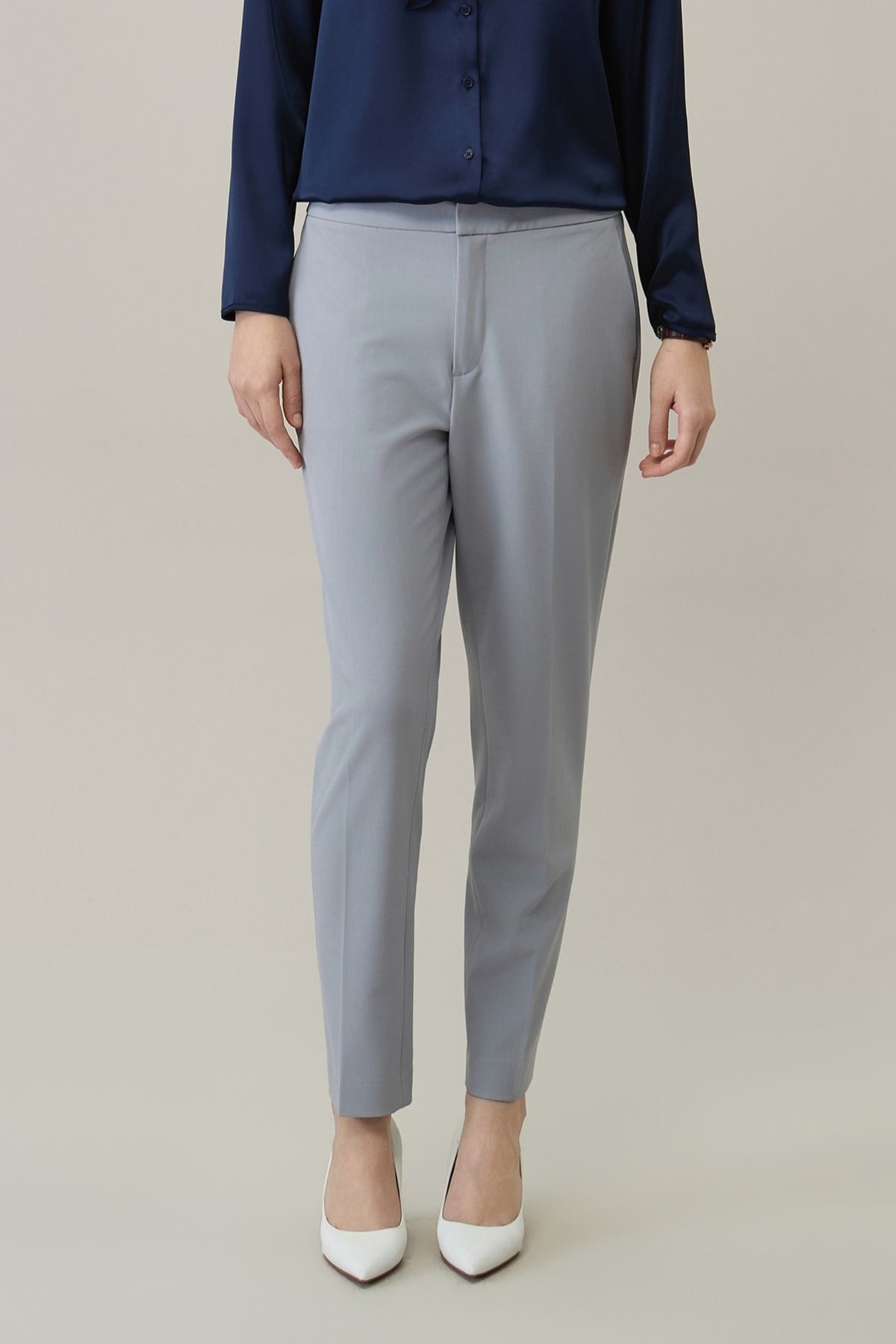 Poly Crepe Cigarette Hip Hanger Suit Pants