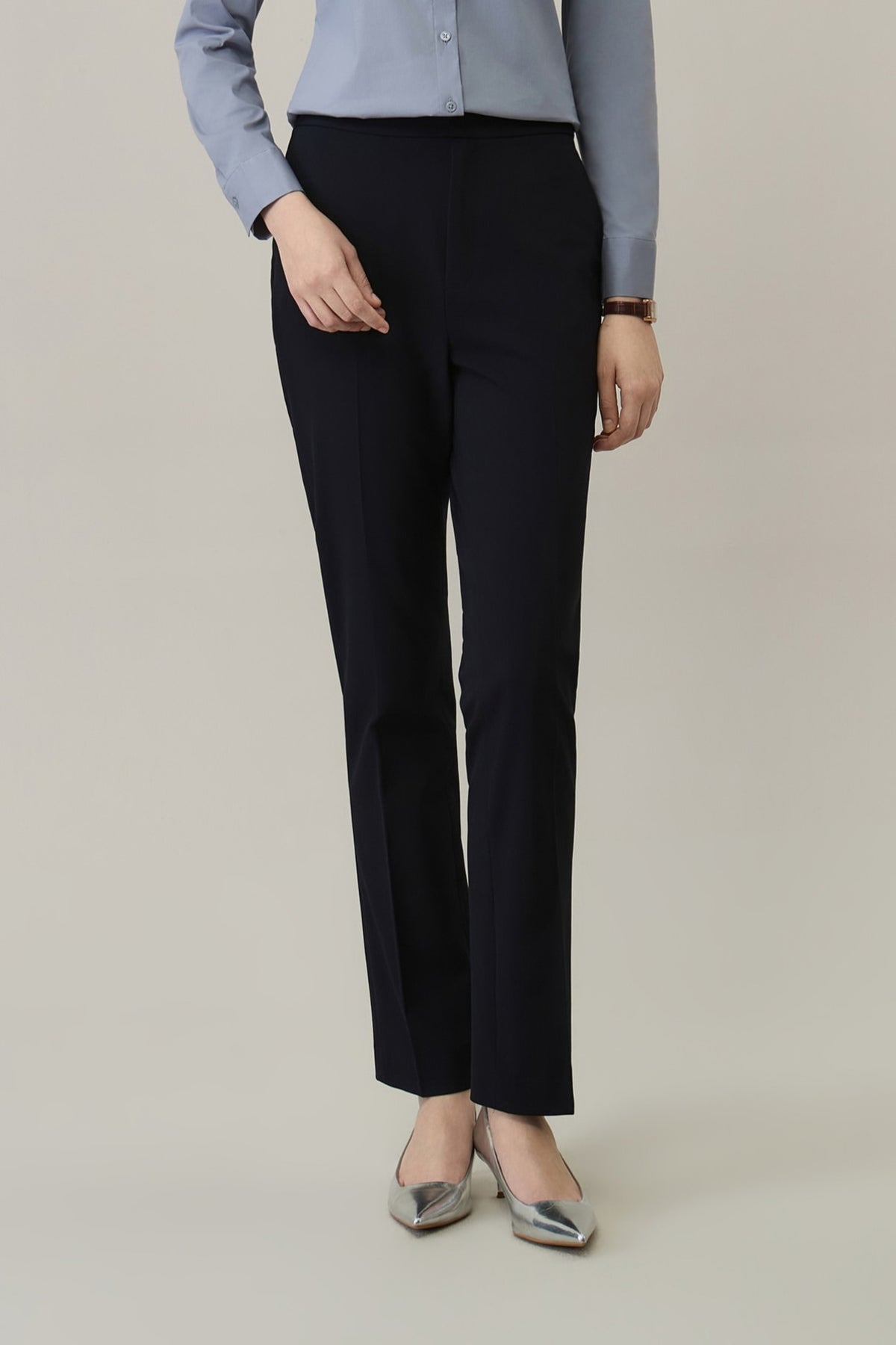 Poly Crepe Cigarette Hip Hanger Suit Pants