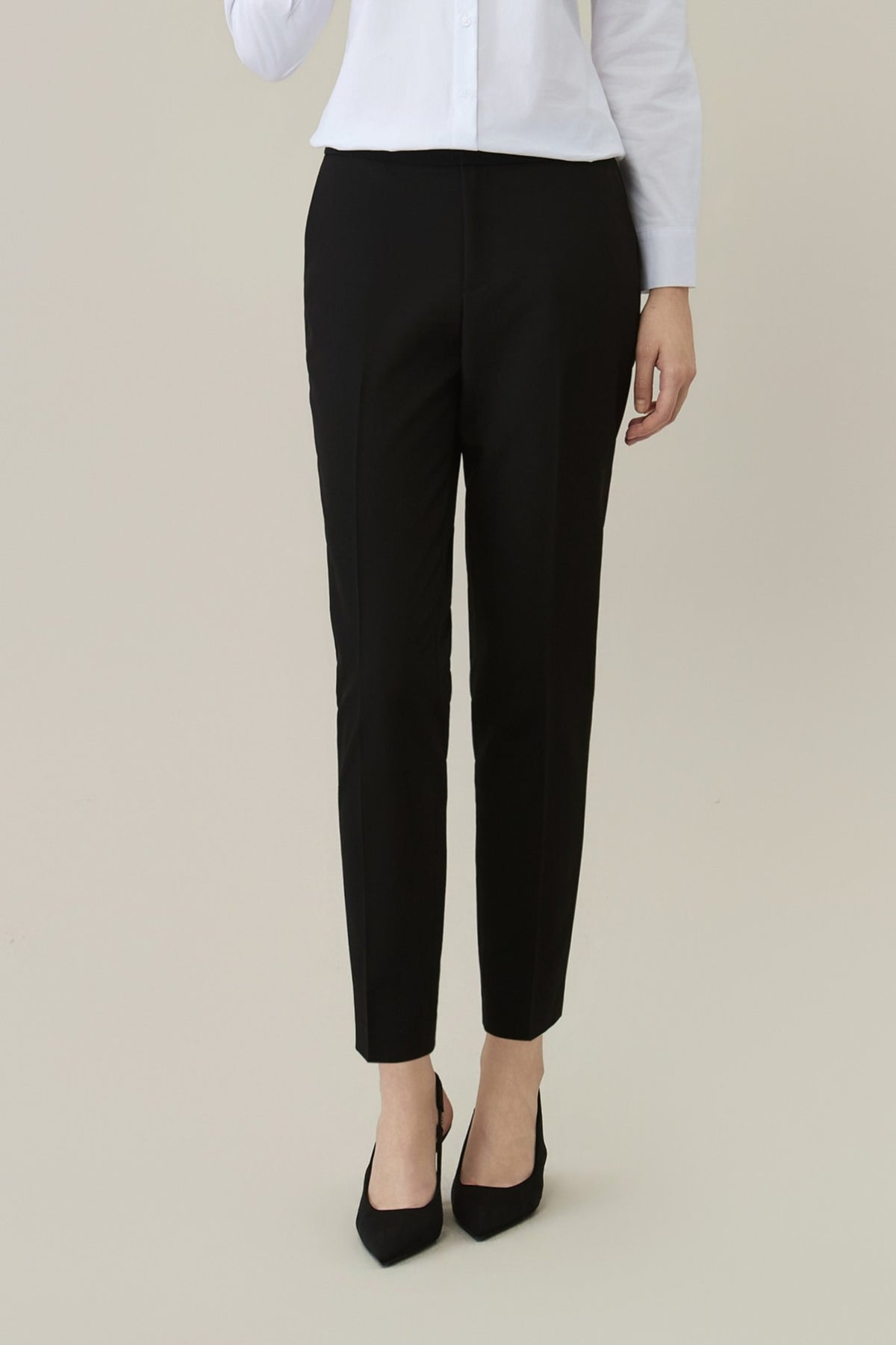 Poly Plain Weave Cigarette Hip Hanger Suit Pants