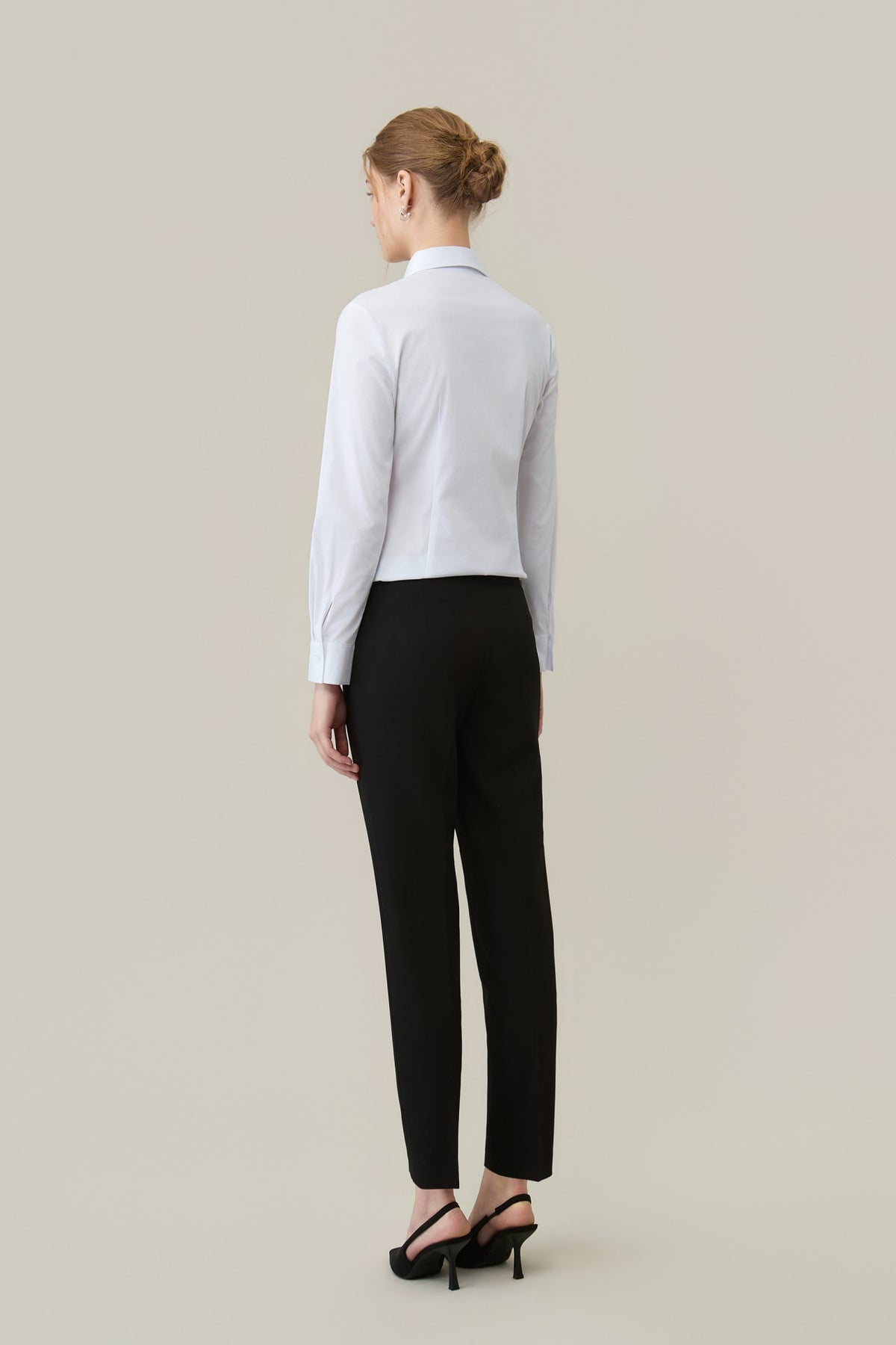 Poly Plain Weave Cigarette Hip Hanger Suit Pants