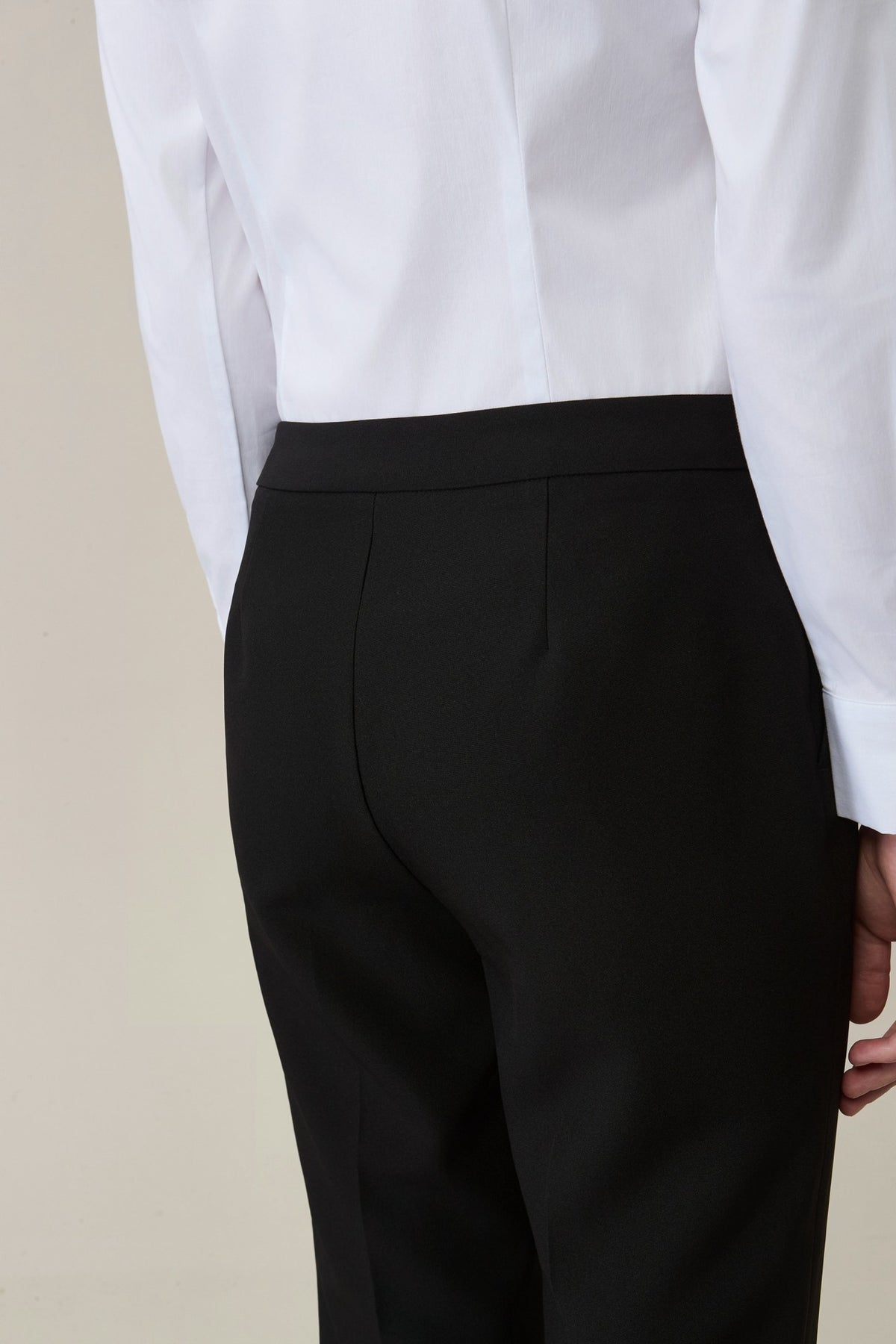 Poly Plain Weave Cigarette Hip Hanger Suit Pants