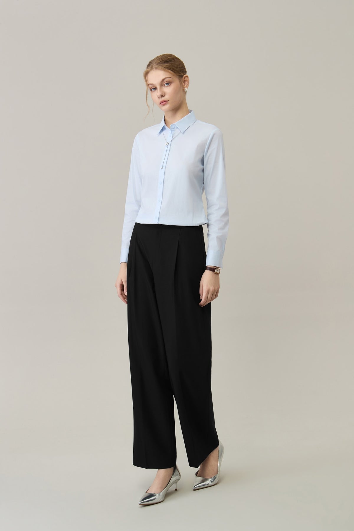 Ploy Rayon Twill Straight Leg Relaxed FIt Suit Pants