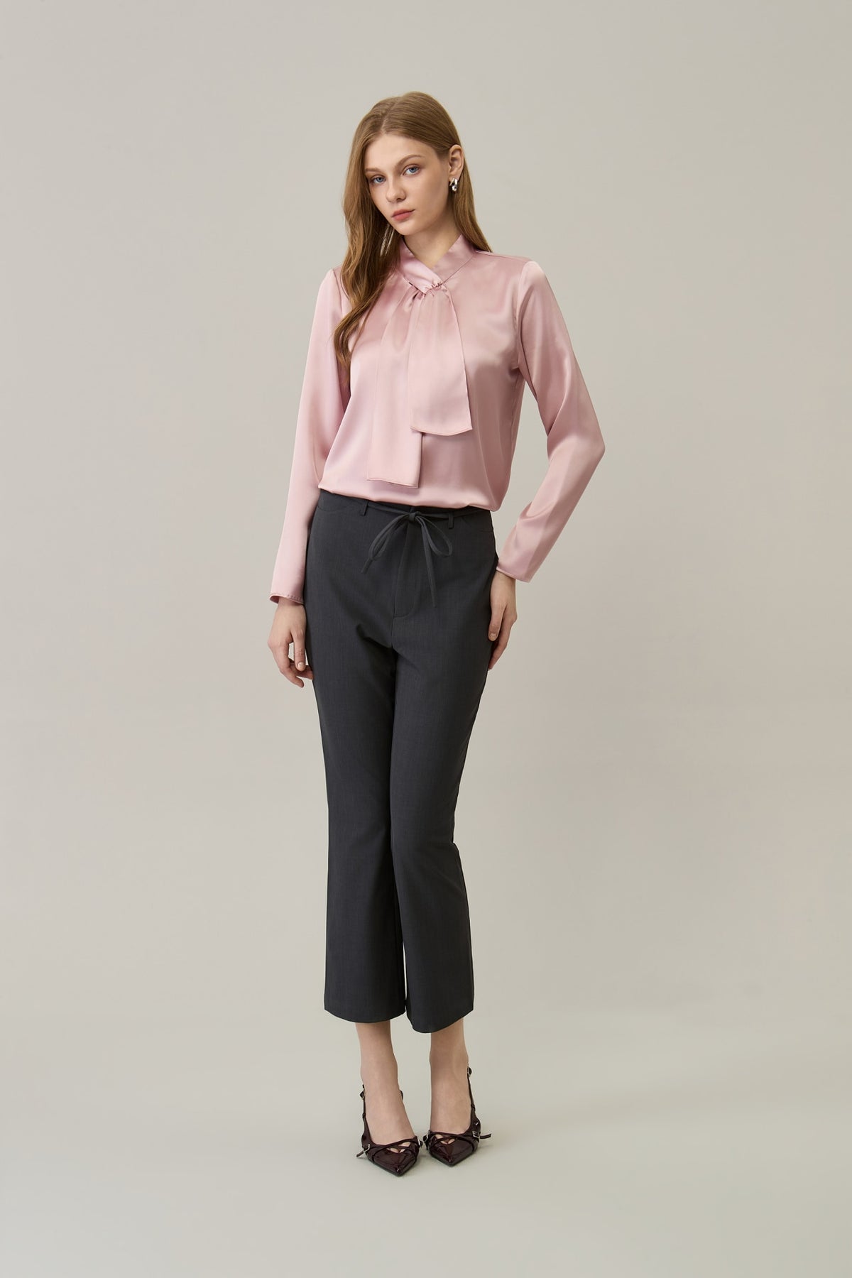 Slim Boot Regular Waist Casual Pants with Belt