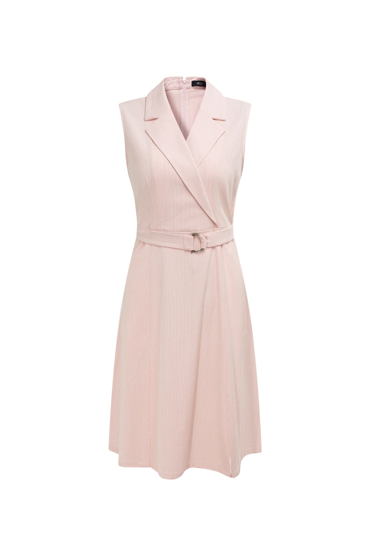 Stripe Belted Fit & Flare Midi Dress