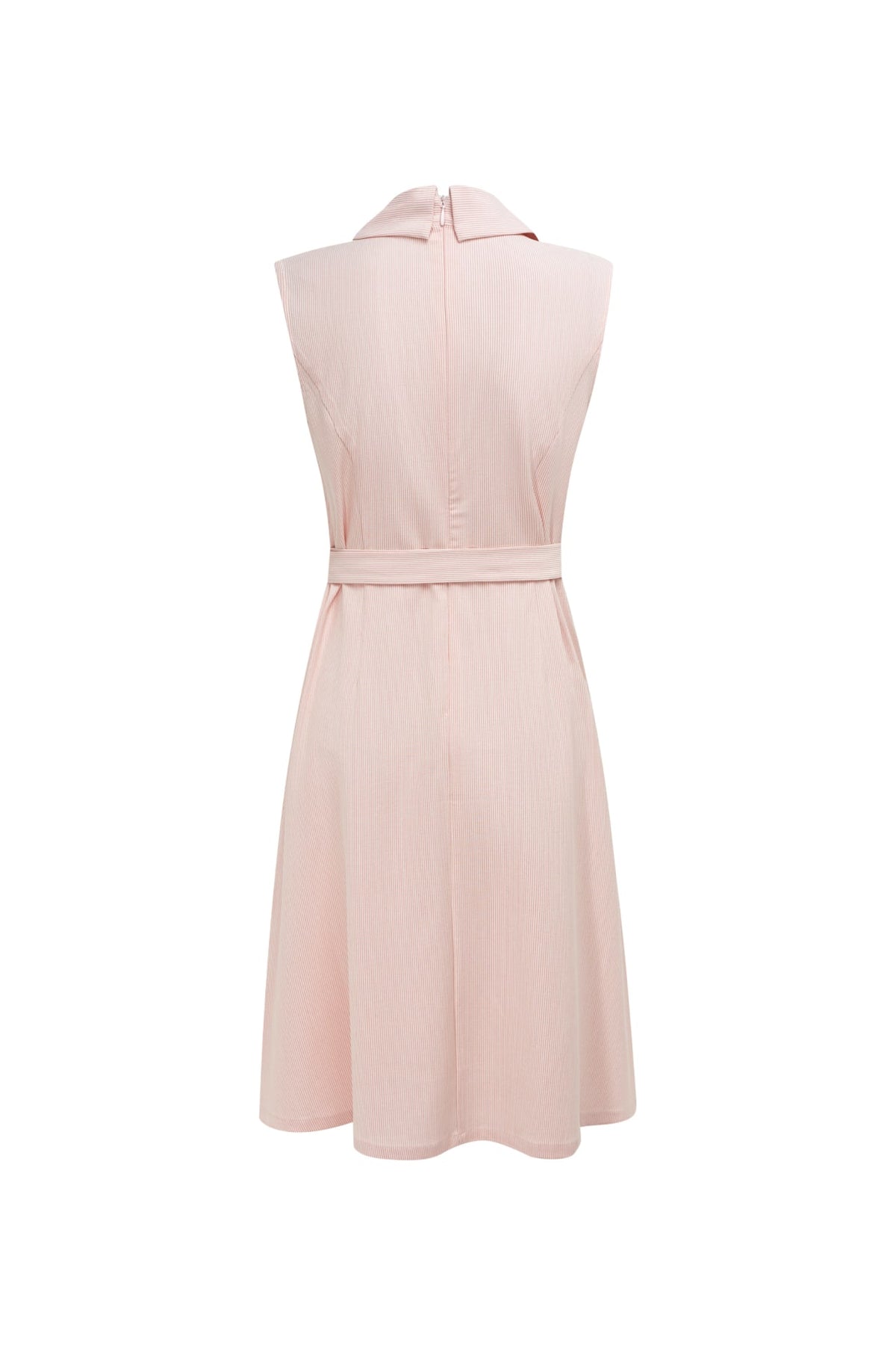 Stripe Belted Fit & Flare Midi Dress