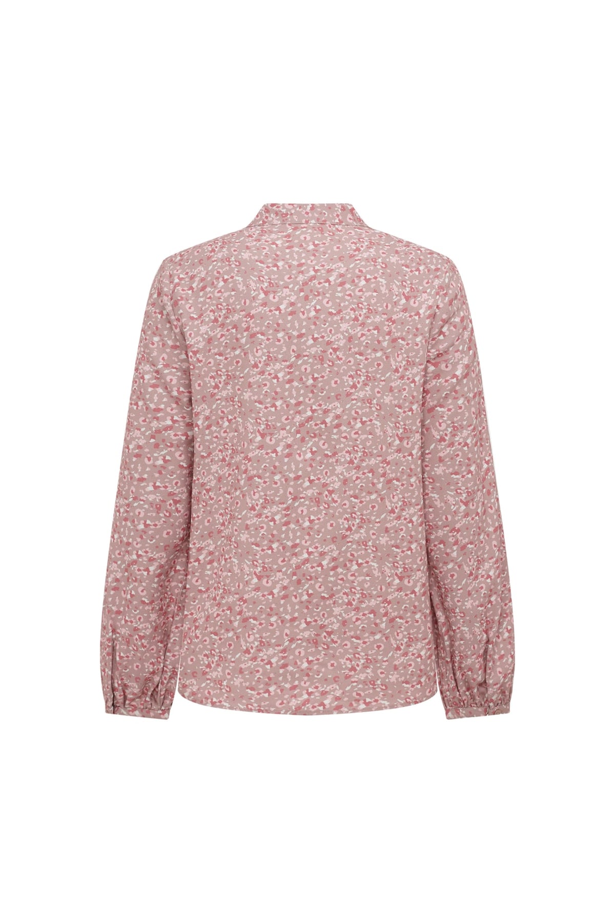 Abstract Leopard-Print Regular Fit Tie Blouse