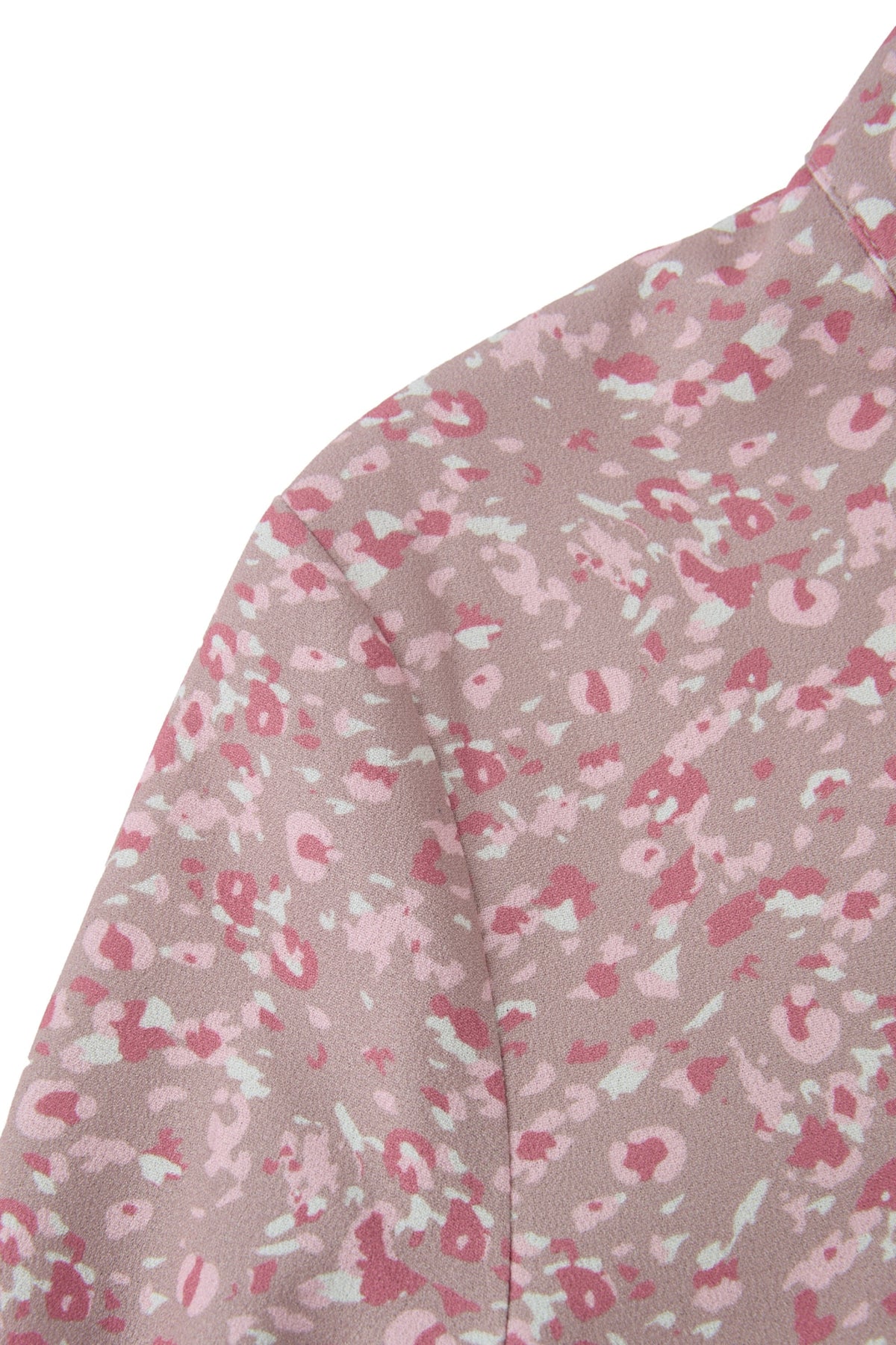 Abstract Leopard-Print Regular Fit Tie Blouse