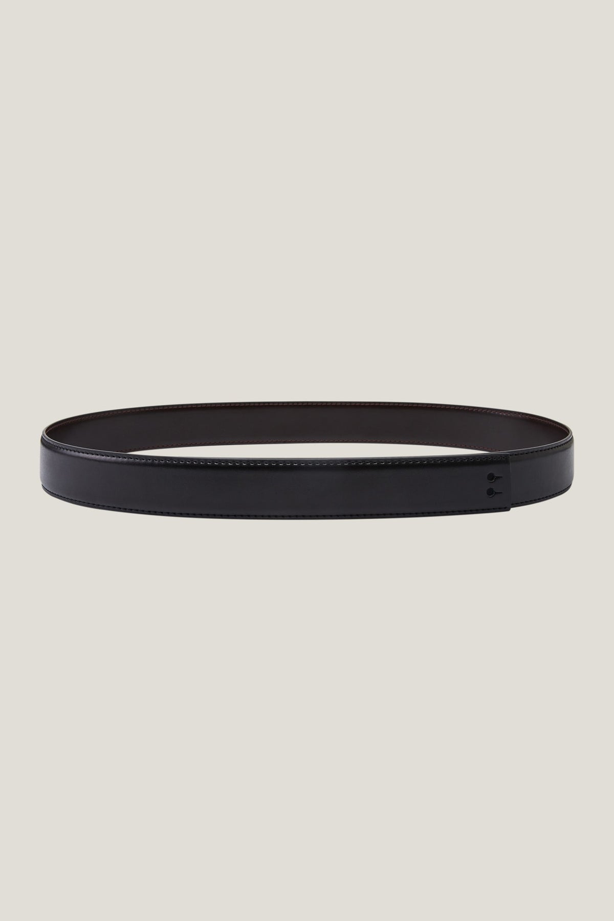 G2000 Belts 35mm Stitch Edge Plain Split Leather Belt Pitch Black