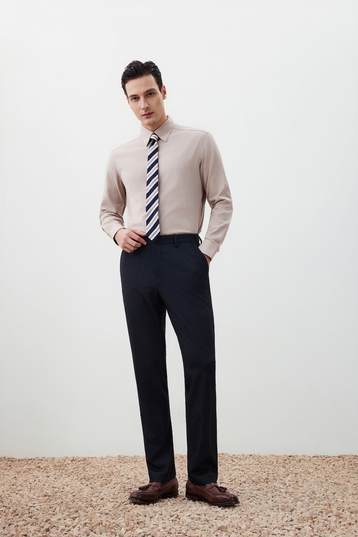 G2000 Shirts Non-Iron Smart Fit Oxford Shirt Caribou Smart