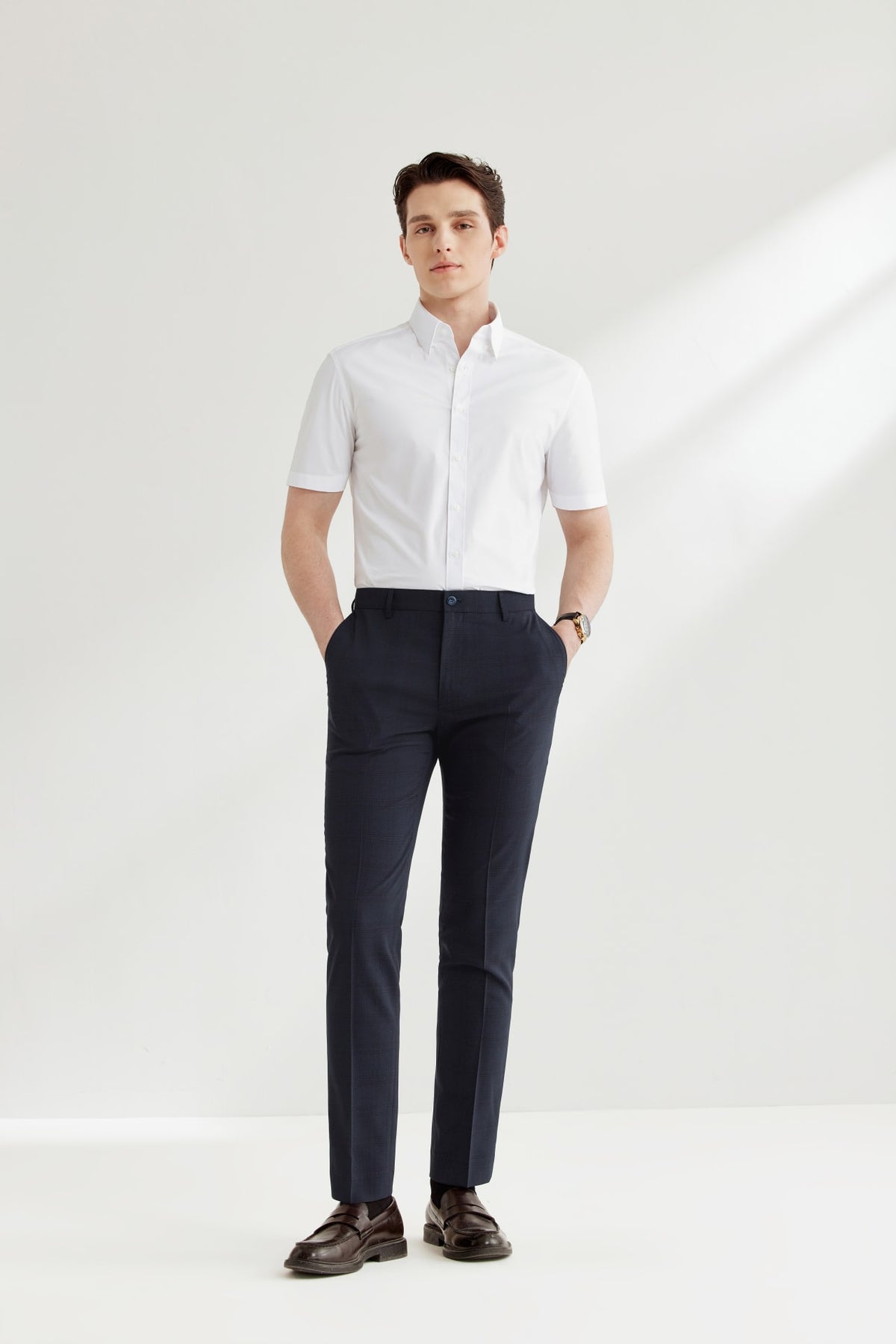 G2000 - Shirts - Non-Iron Easy Care Smart Fit Poplin Short Sleeve Shirt - Polished Frost - Smart