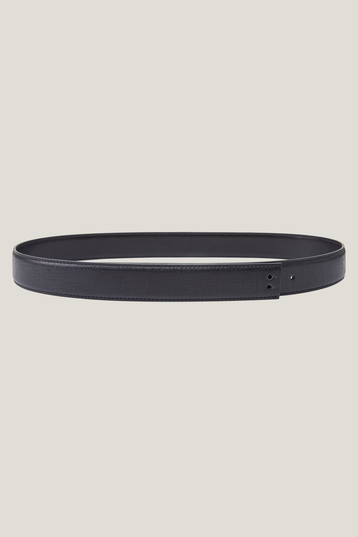 G2000 Belts 35mm Stitch Edge Grain Split Leather Belt Pitch Black