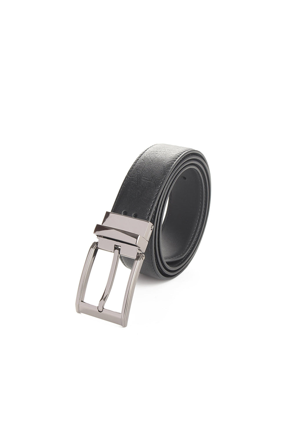 35mm Black Genuine Split Leather Reversible Belt [Without Buckle]