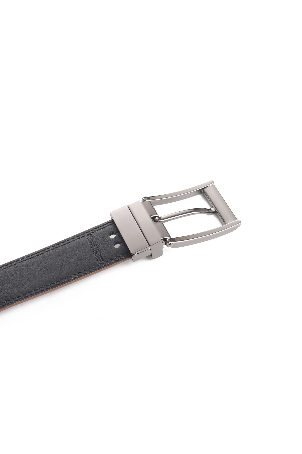 35mm Chocolate Genuine Split Leather Reversible Belt