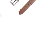 35mm Chocolate Genuine Split Leather Reversible Belt