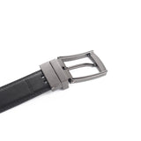 35mm Black Genuine Split Leather Reversible Belt-35mm [Without Buckle]
