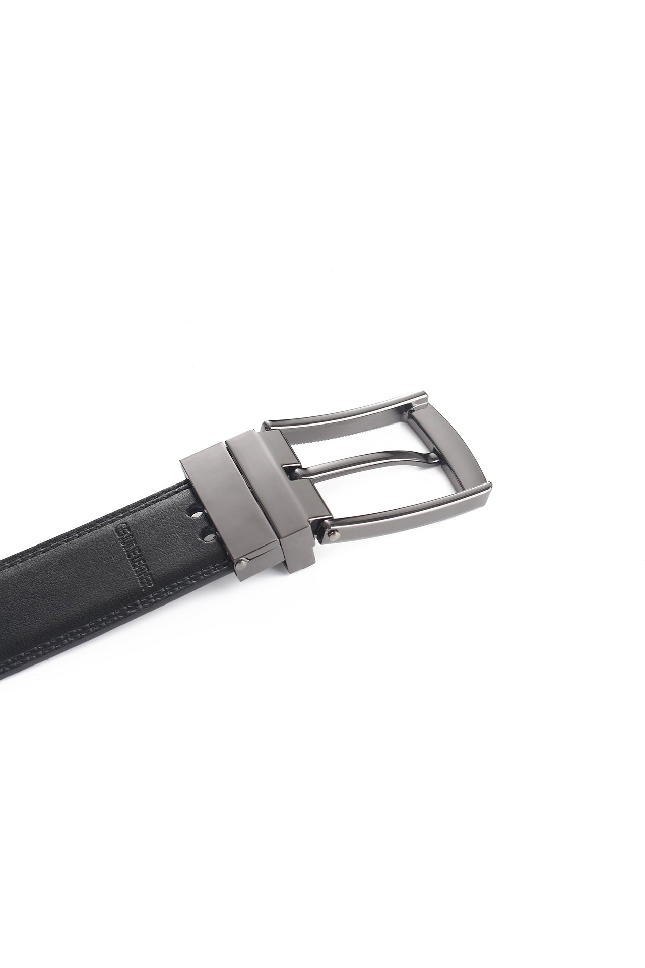 35mm Black Genuine Split Leather Reversible Belt-35mm [Without Buckle]