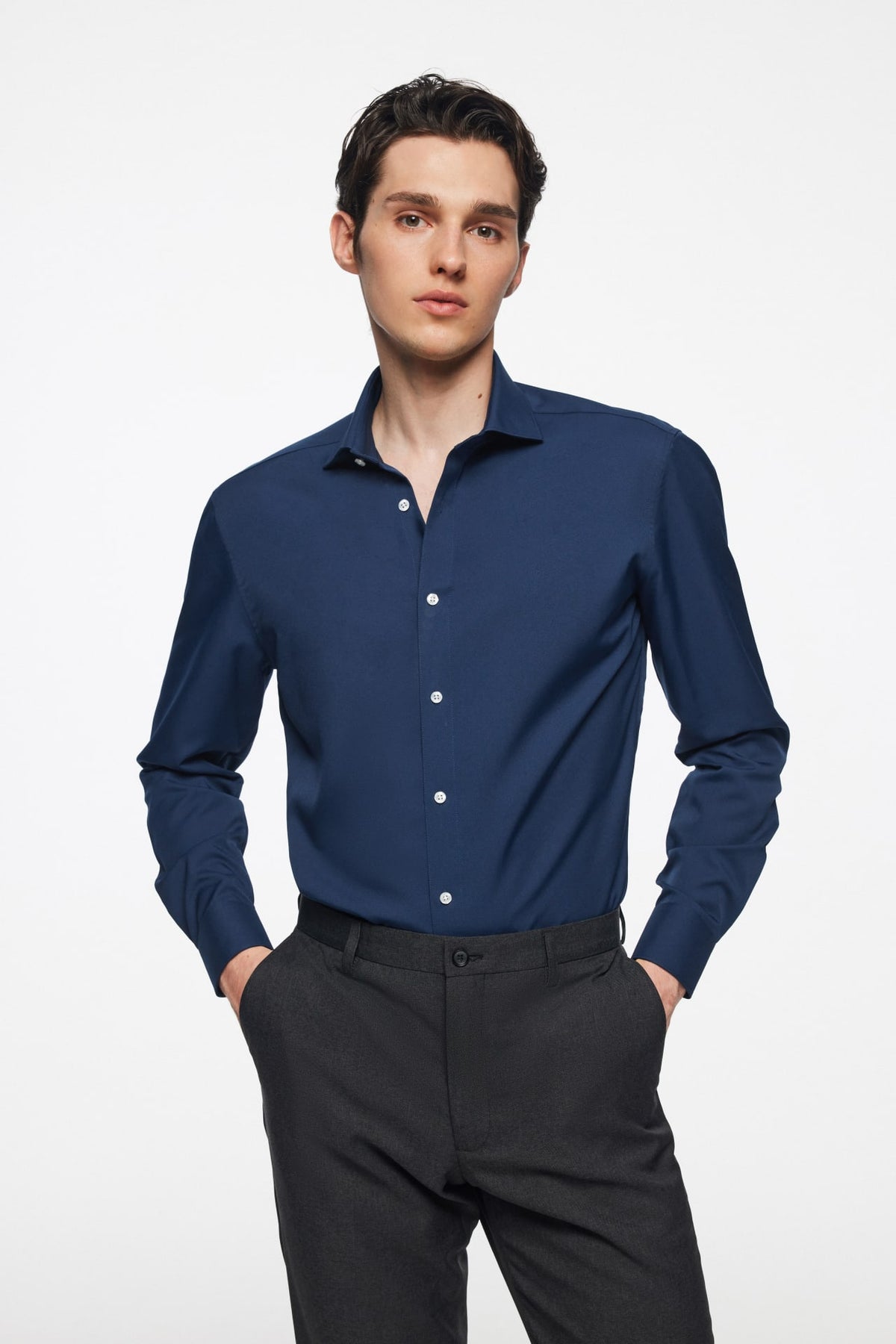 Non-Iron Dry Poplin Smart Fit Long Sleeve Shirt
