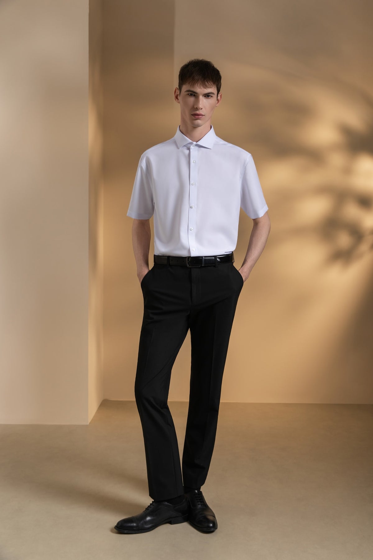 Non-Iron Dry Poplin Smart Fit Short Sleeve Shirt