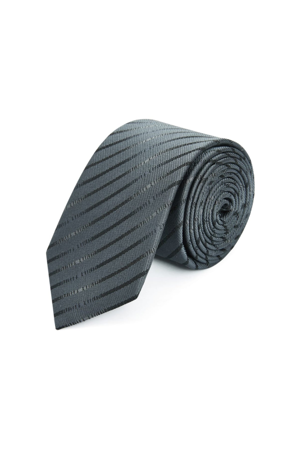 G2000 - Neckties - Silk Stripe Tie - Muted Graphite