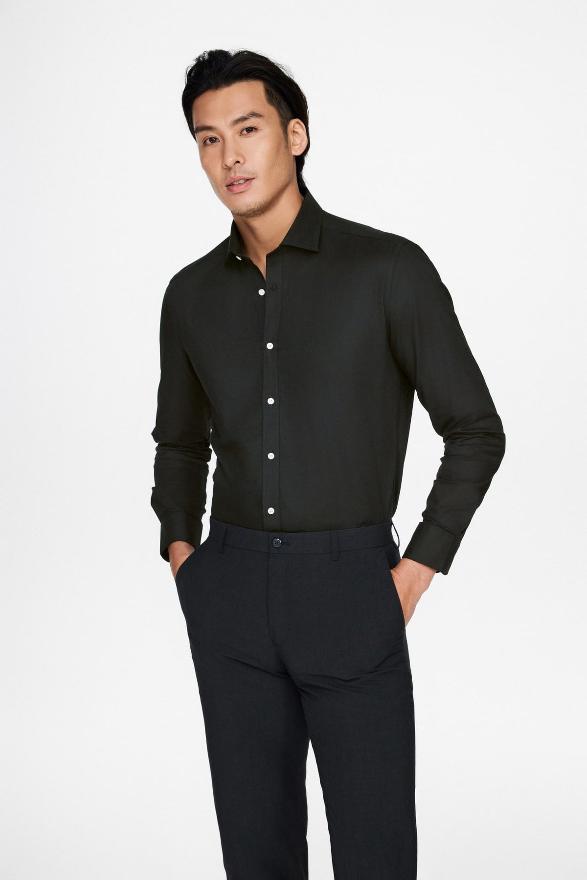 Easy Care Cotton Blend Oxford Smart Fit Long Sleeve Shirt