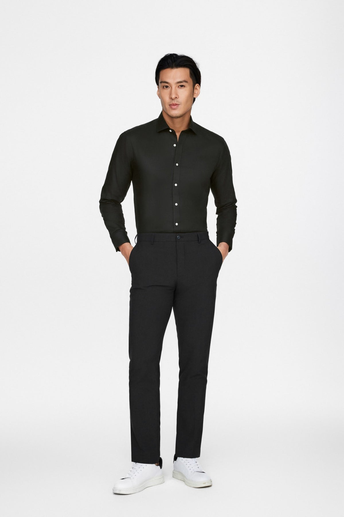 Easy Care Cotton Blend Oxford Smart Fit Long Sleeve Shirt