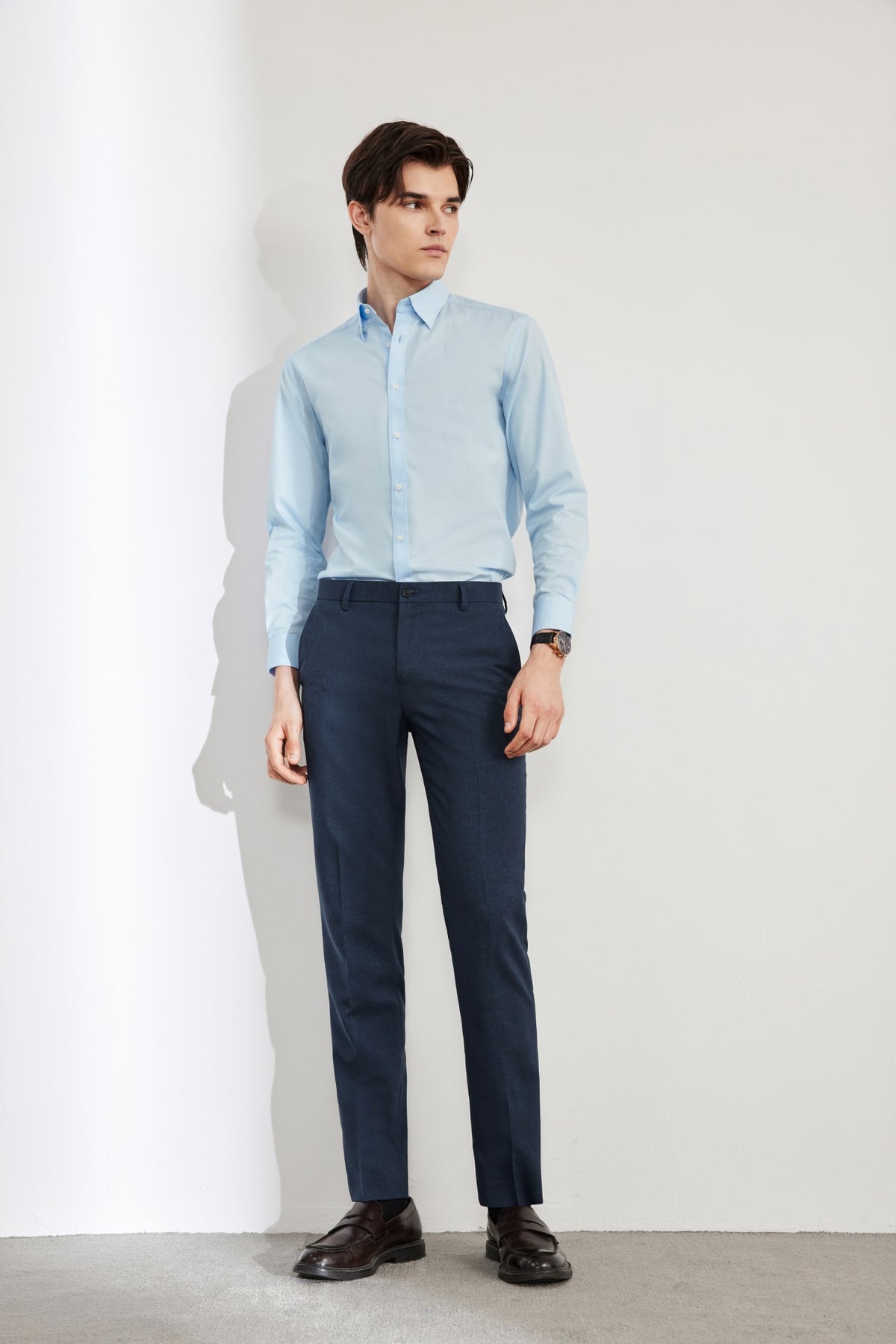 G2000 Shirts Non-Iron Easy Care Dot Texture Smart Fit Shirt Blue Moon Smart