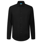 G2000 Shirts & Tops Non-Iron Quick Dry Smart Fit Dot Textured Shirt Pitch Black Smart