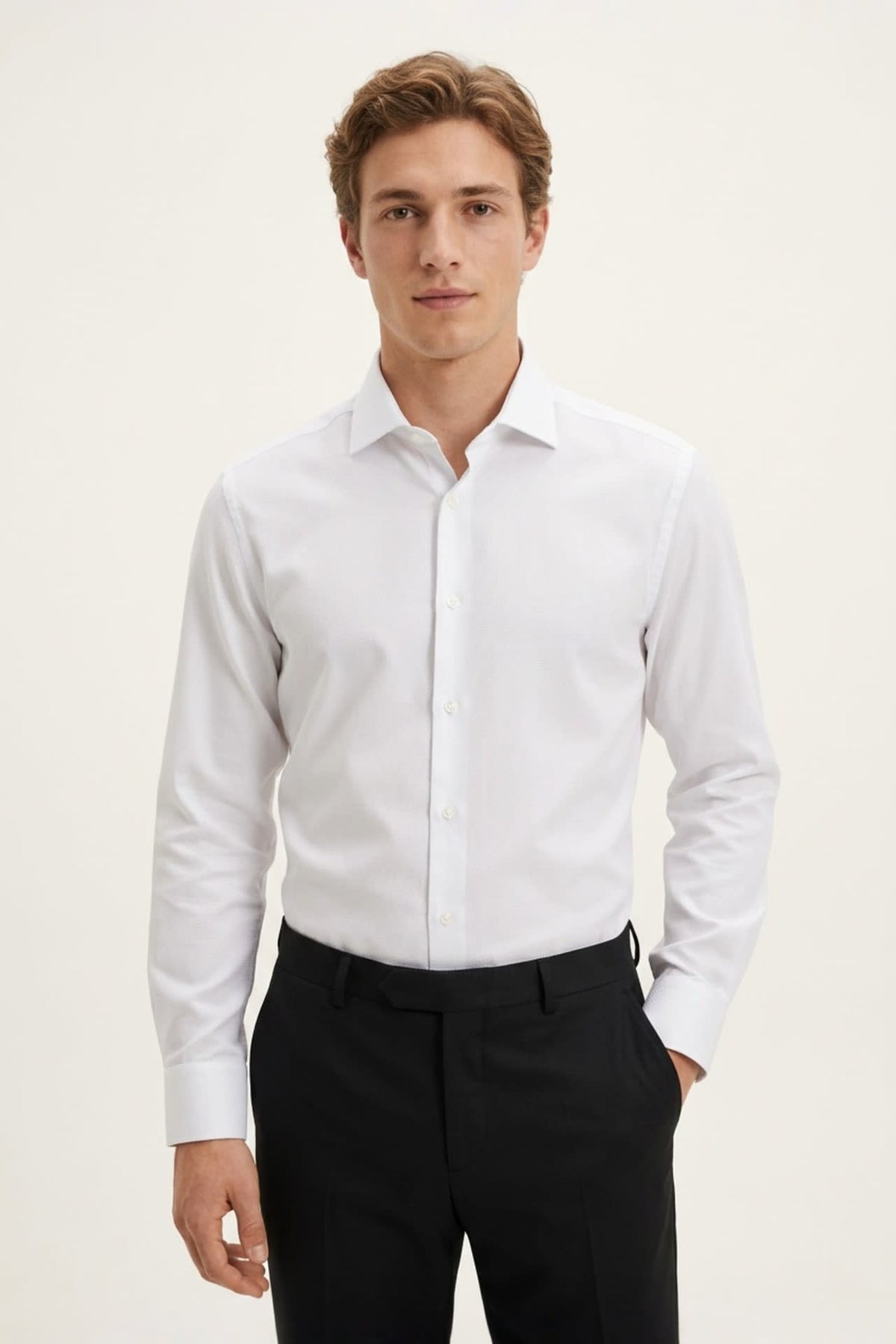 G2000 Shirts Non-Iron Dry Stretch Twill Regular Fit Long Sleeve Shirt Brilliant White Regular