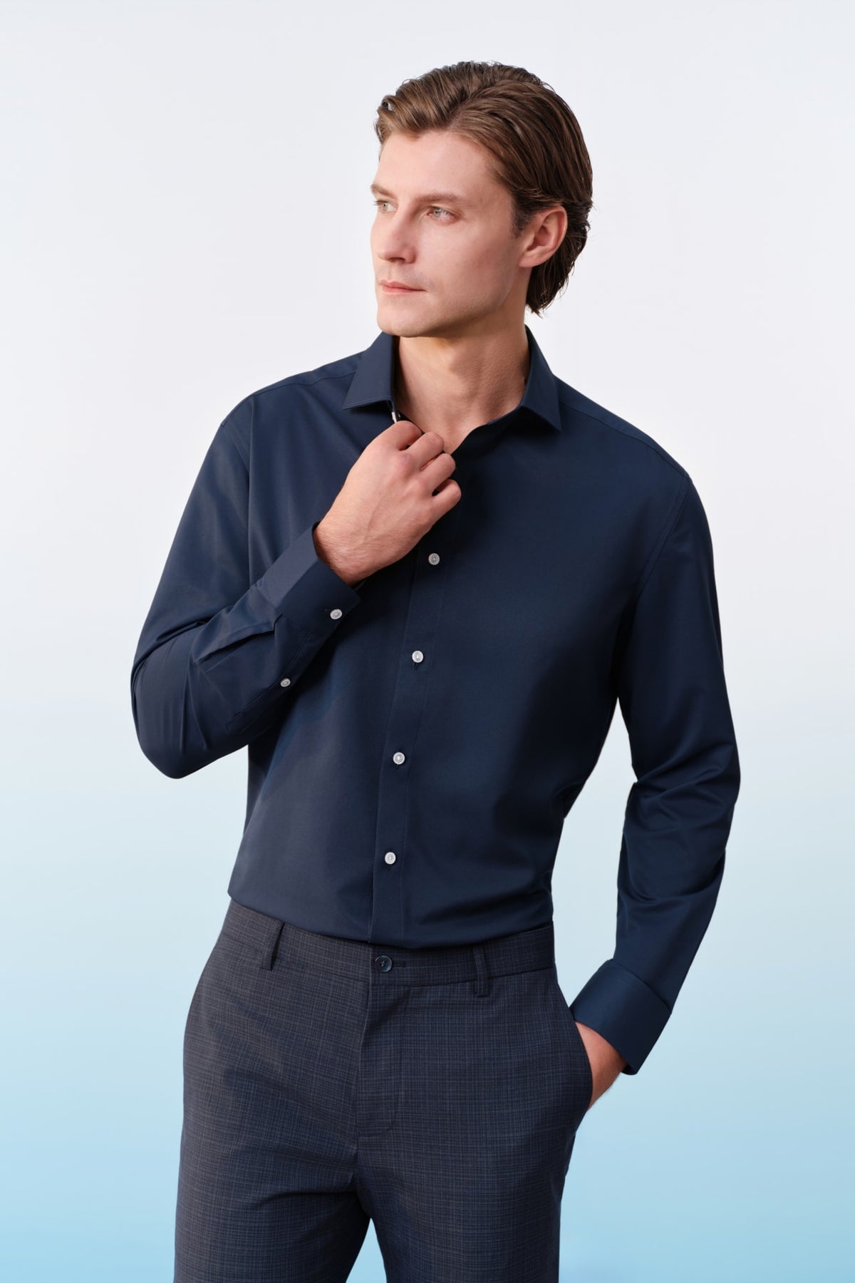 G2000 Shirts Non-Iron Dry Stretch Twill Regular Fit Long Sleeve Shirt