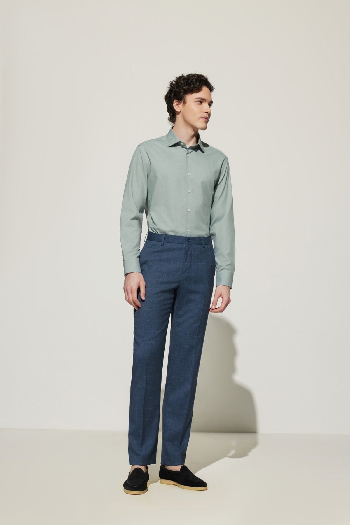 G2000 Shirts Non-Iron Silky Touch Smart Fit Twill Shirt Surf Crest Smart