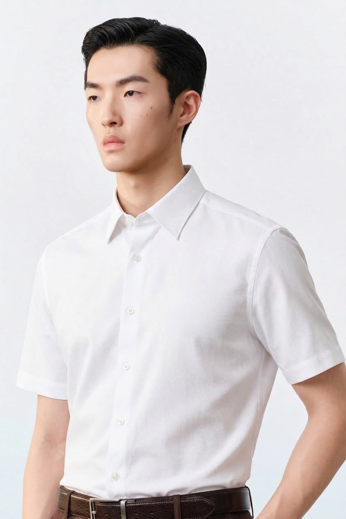 G2000 - Shirts - Non-Iron Easy Care Stretch Dot Textured Smart Fit Short Sleeve Shirt
