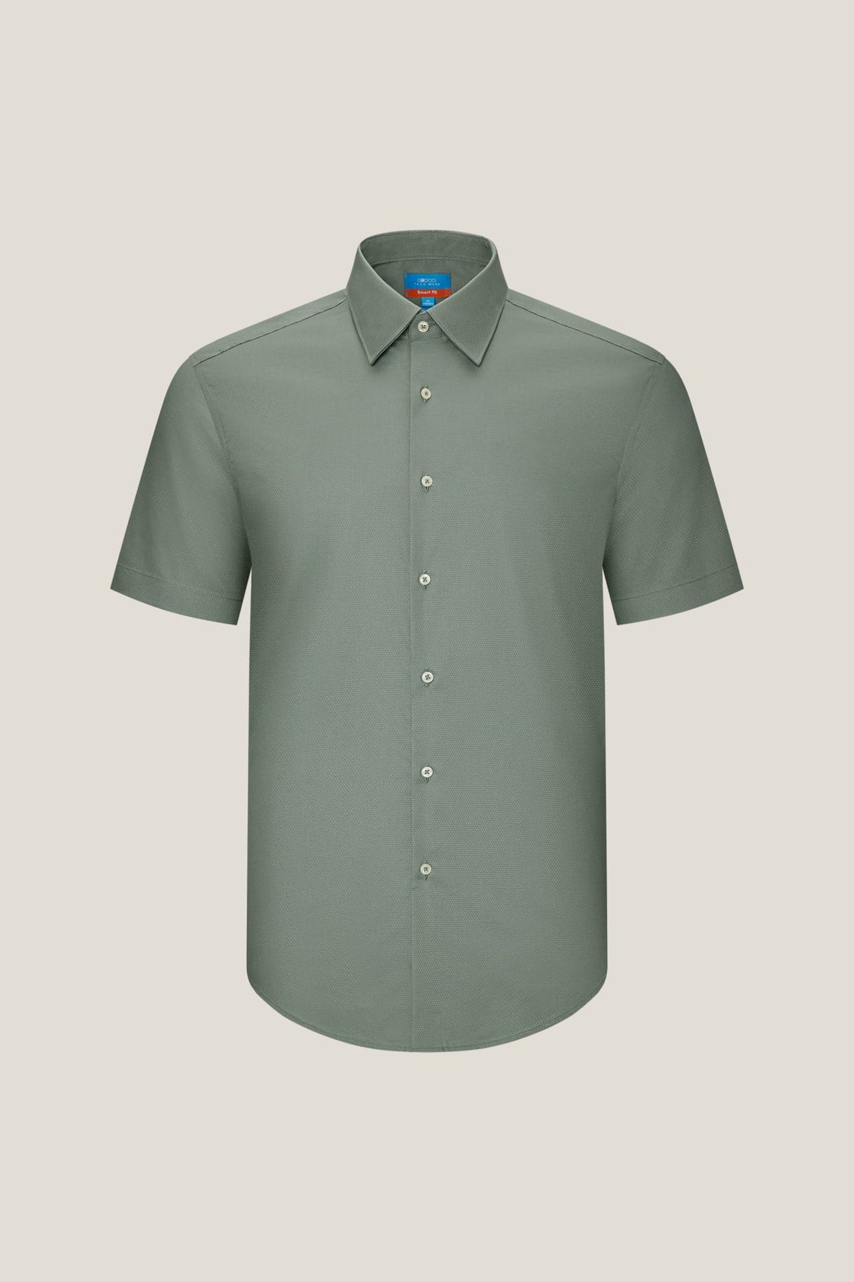 G2000 Shirts Non-Iron Easy Care Smart Fit Dot Texture Short Sleeve Shirt Green Milieu Smart