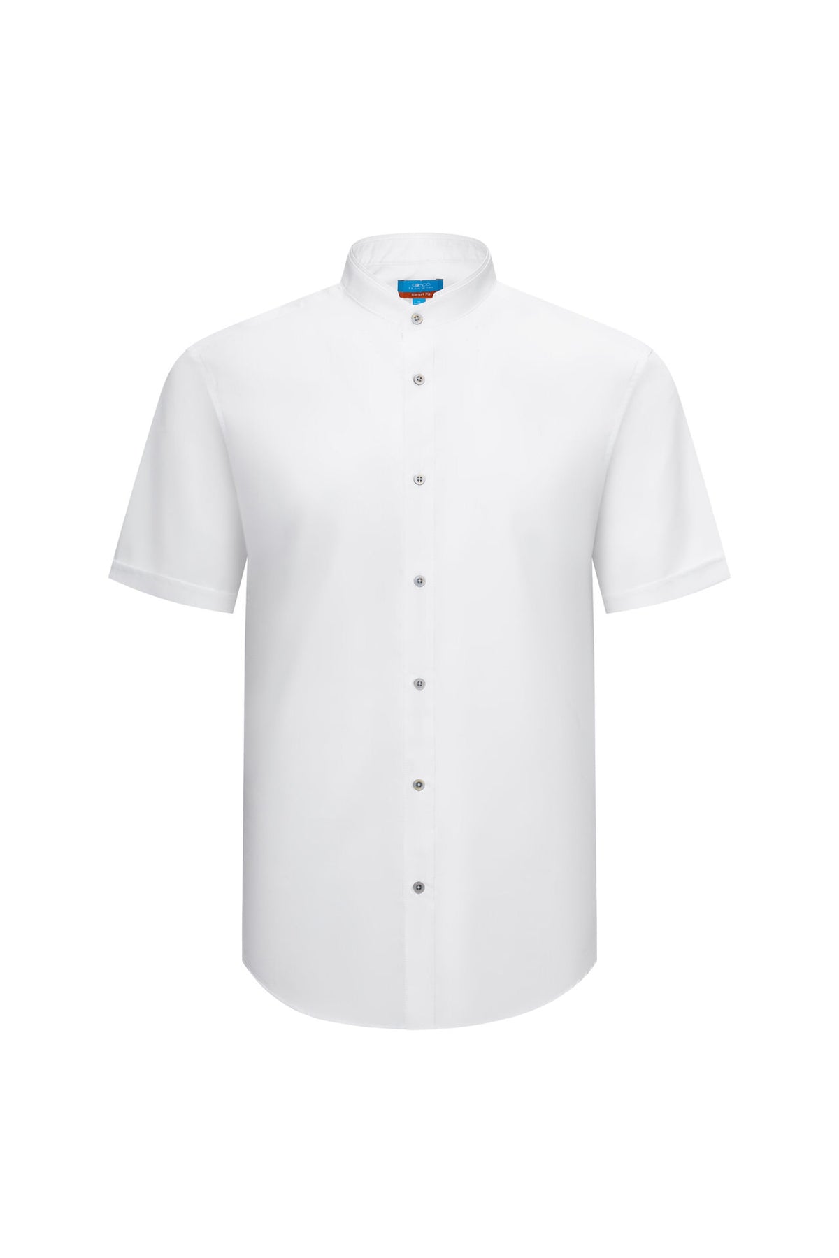 stand collar short sleeve shirt