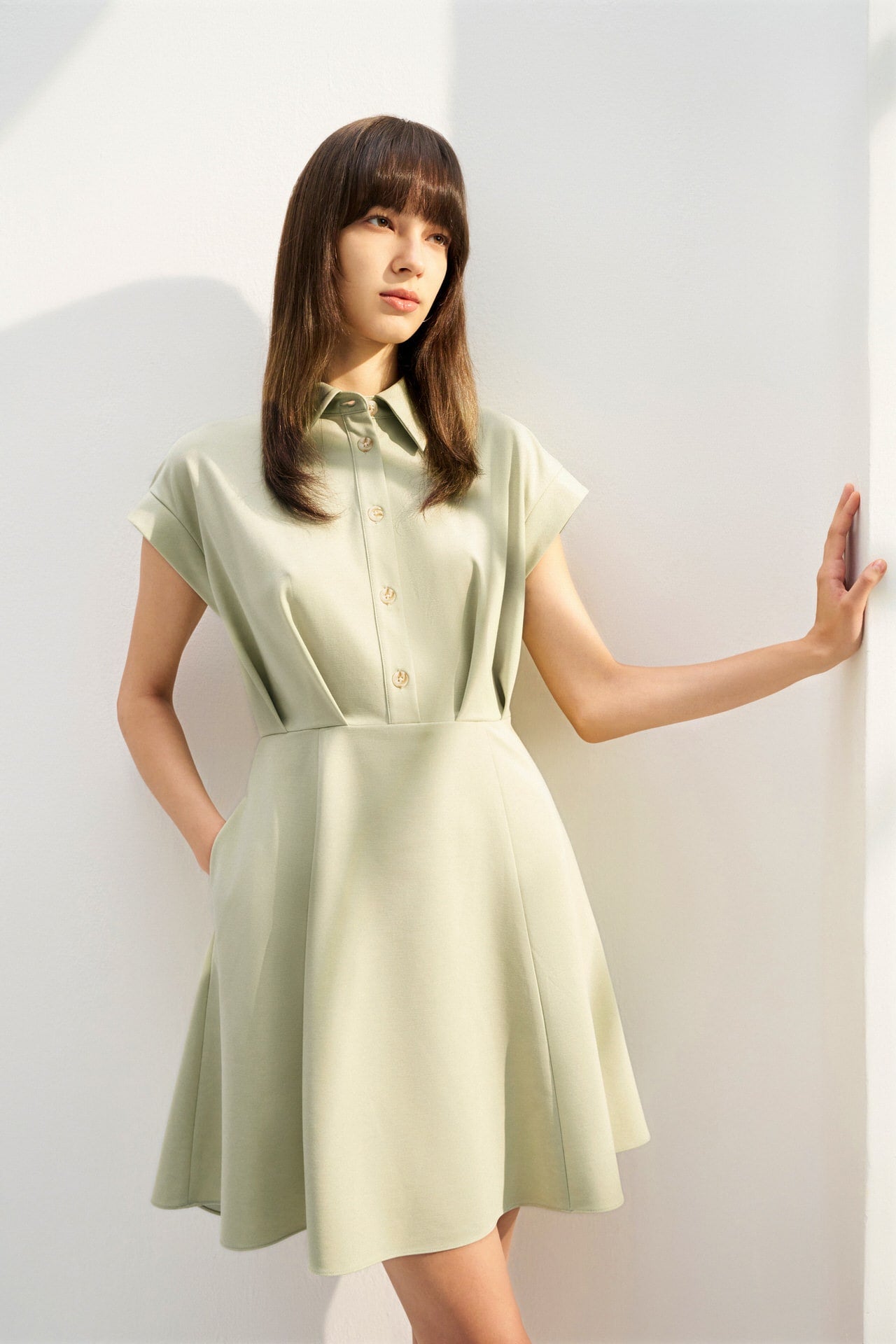 国内入荷済み♪DVF Collared Flare Shirt Dress マキシ丈 国内入荷済み♪DVF Collared Flare Shirt Dress マキシ丈