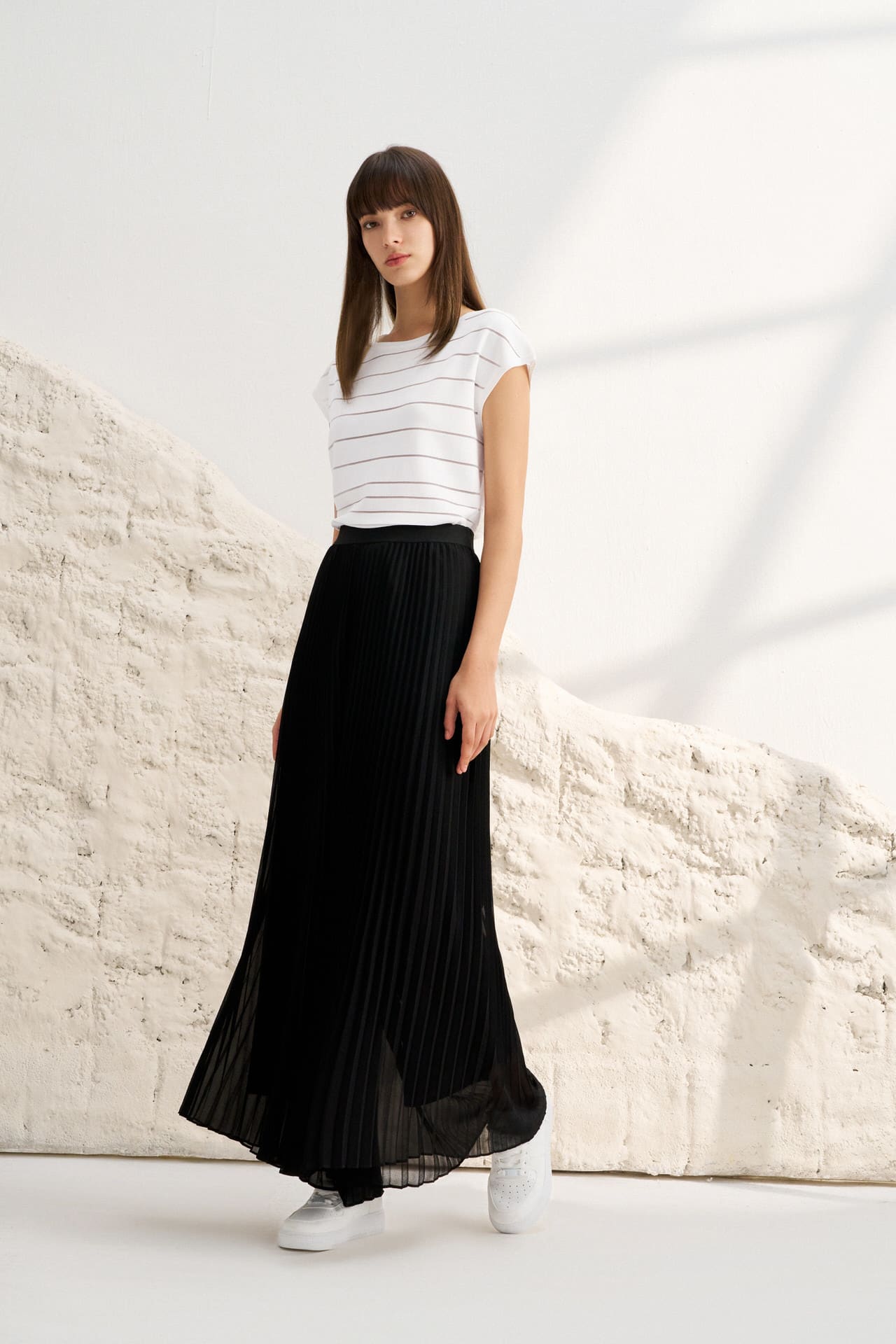 BOTTOMS ファッション 新品未使用OHESHIO PLEATS SKIRT MIDI PANTS