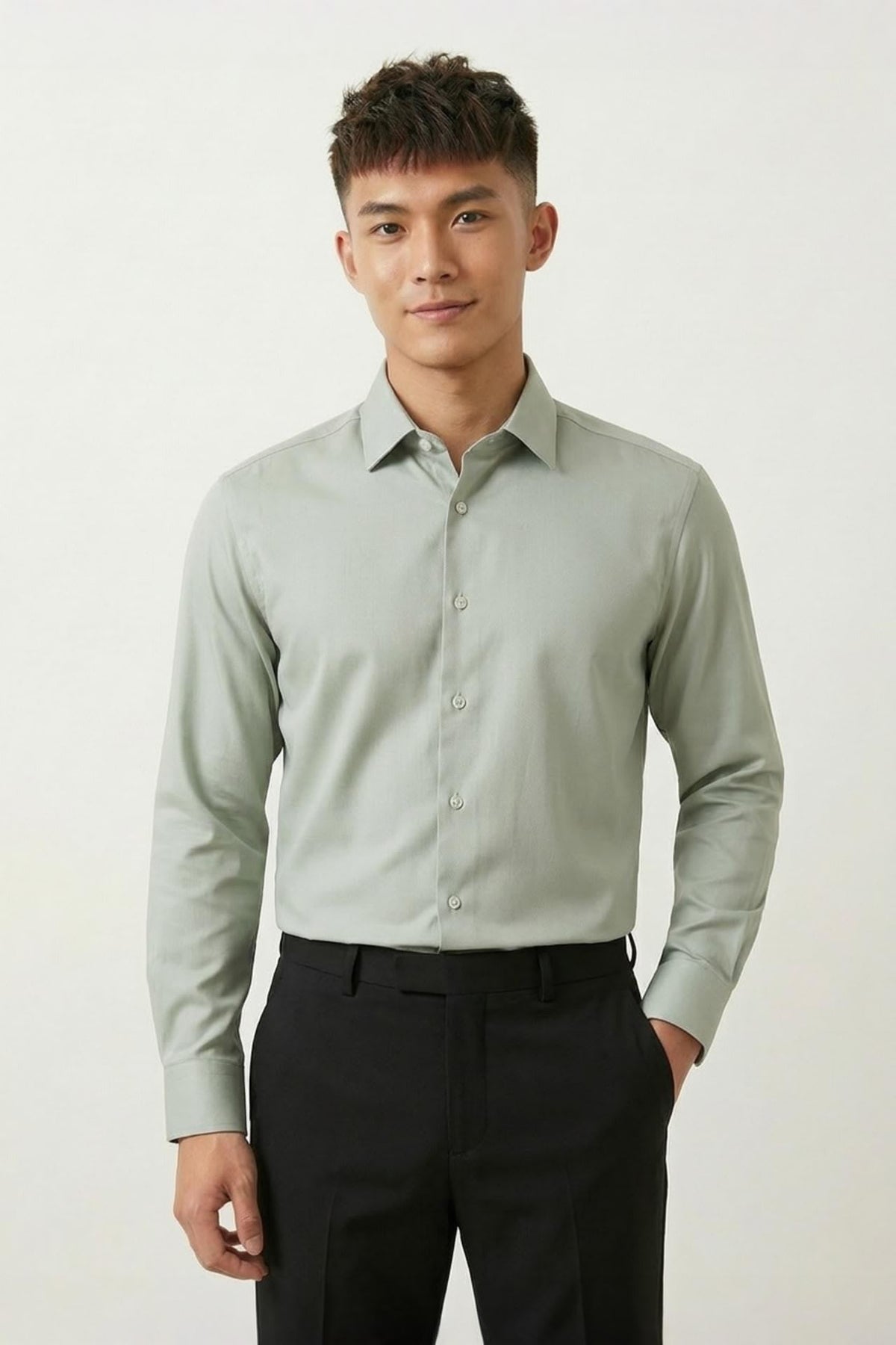 G2000 Shirts Non-Iron Premium Cotton Fine Twill Smart Fit Long Sleeve Shirt Woodbine Smart