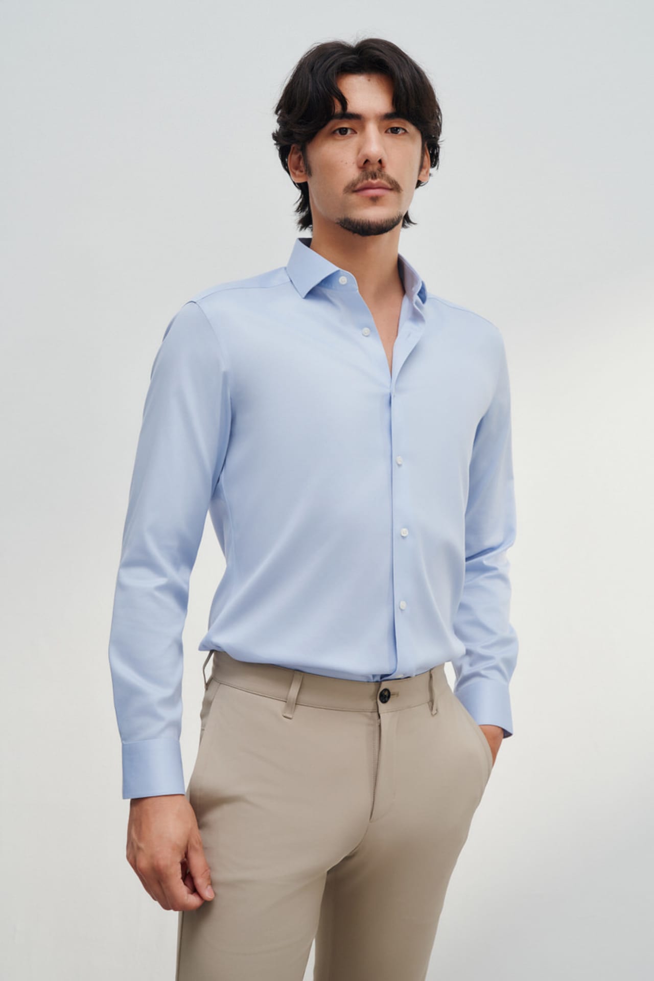 Non-Iron Cotton Stretch Smart Fit Twill Shirt