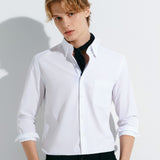 Easy Care Cotton Blend Poplin Smart Fit Long Sleeve Shirt
