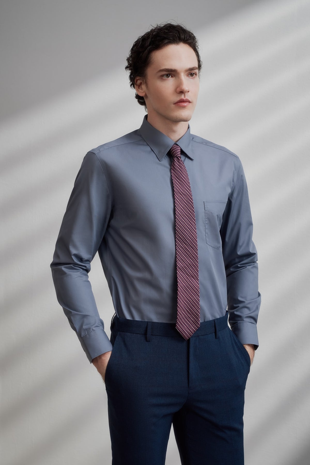 G2000 - Shirts - Easy Care Cotton Blend Poplin Smart Fit Long Sleeve Shirt - Dark Iron - Smart
