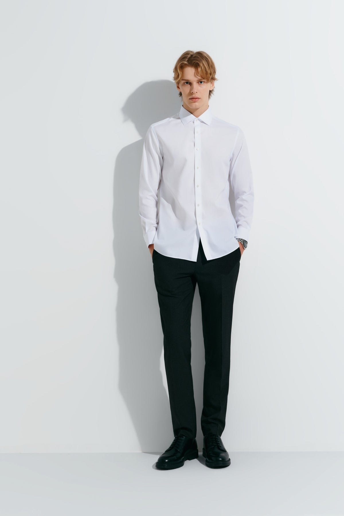 Non-Iron Pure Cotton Oxford Smart Fit Long Sleeve Shirt