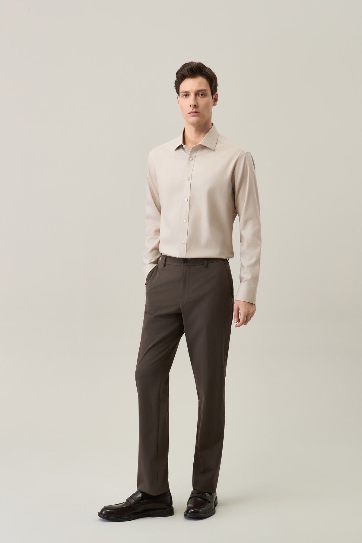Non-Iron Pure Cotton Oxford Smart Fit Long Sleeve Shirt