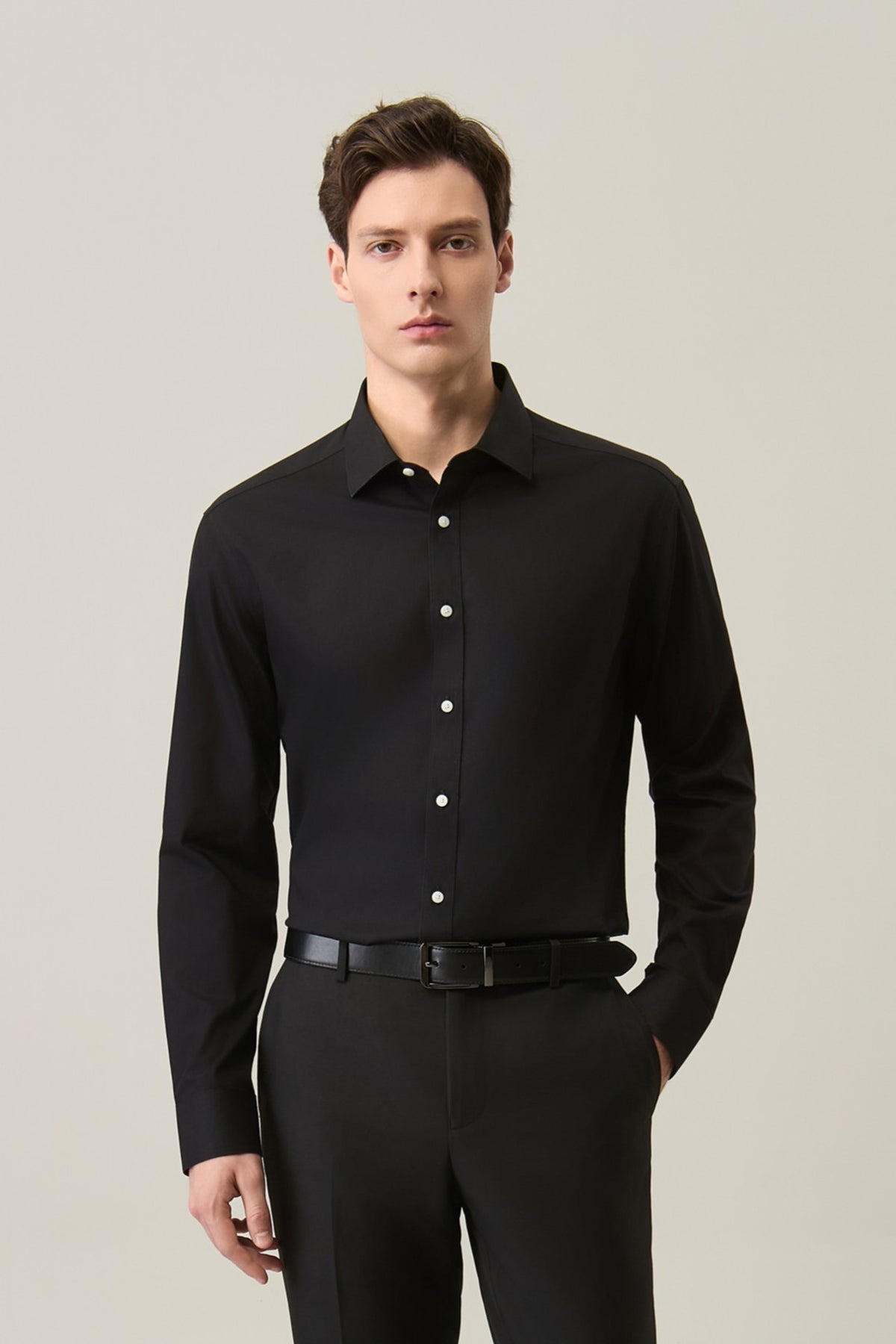 Non-Iron Pure Cotton Oxford Smart Fit Long Sleeve Shirt