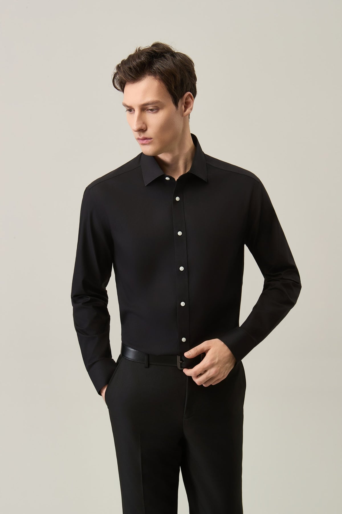 Non-Iron Pure Cotton Oxford Smart Fit Long Sleeve Shirt