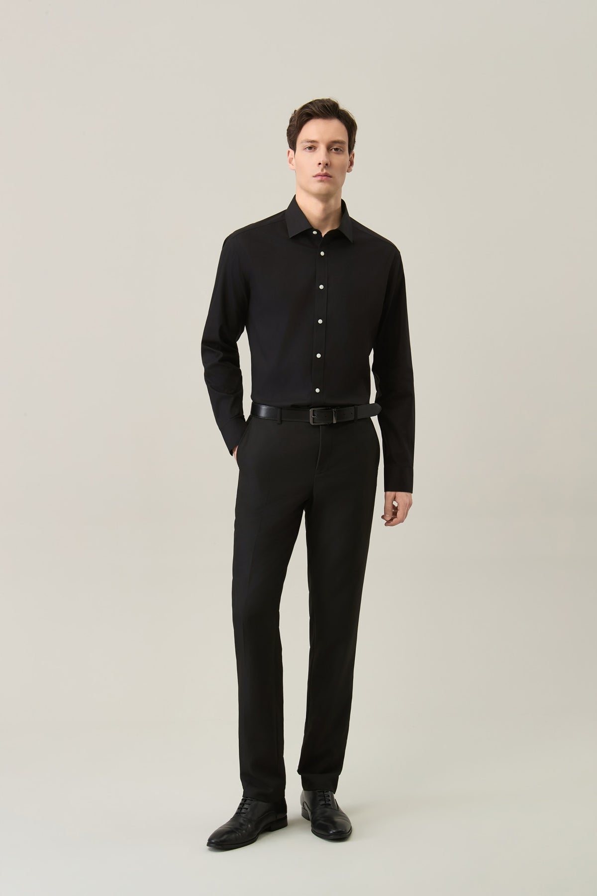 Non-Iron Pure Cotton Oxford Smart Fit Long Sleeve Shirt
