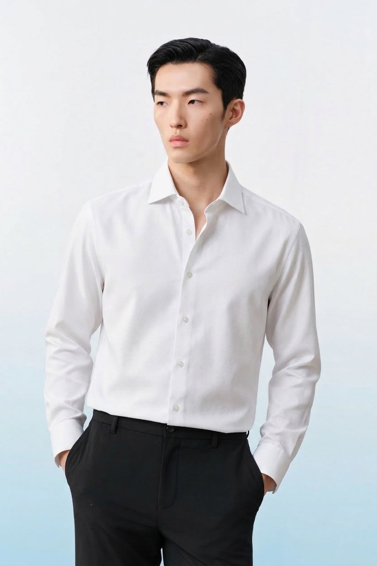 G2000 Shirts Non-Iron Dry Texture Twill Smart Fit Long Sleeve Shirt