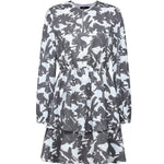G2000 Dresses Chiffon Floral Print Layered Dress Satin Gray Regular