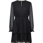 G2000 Dresses Layered Hem Chiffon Dress Pitch Black Regular