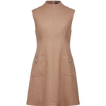 G2000 Dresses Metallic Button Mock Neck Dress Misty Dawn Rose Regular