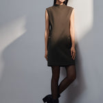 G2000 Dresses Metallic Button Mock Neck Dress