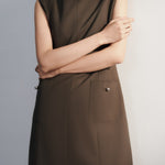 G2000 Dresses Metallic Button Mock Neck Dress